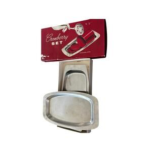 Pair of Vintage Cranberry Sauce Dishes in Original Box  NO SPOON Thanksgiving